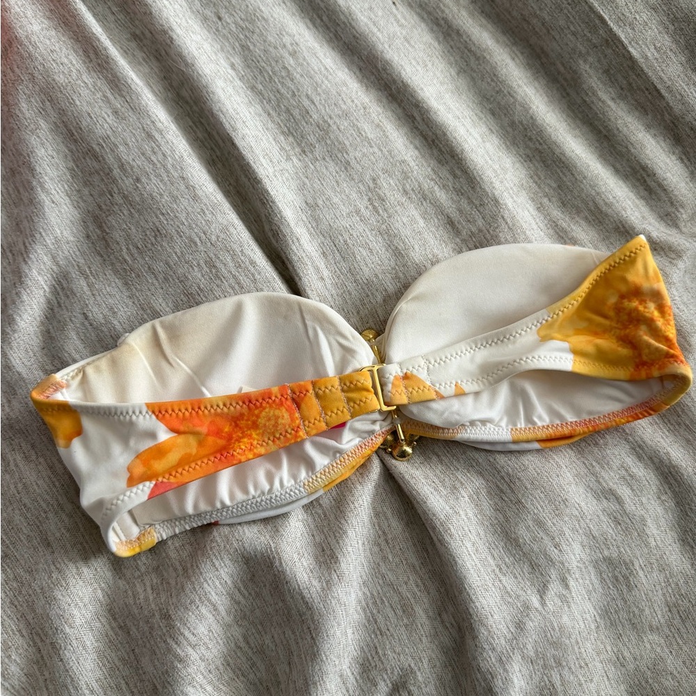 VS Floral Orange and White Strapless Bikini Top - Picture 5 of 8